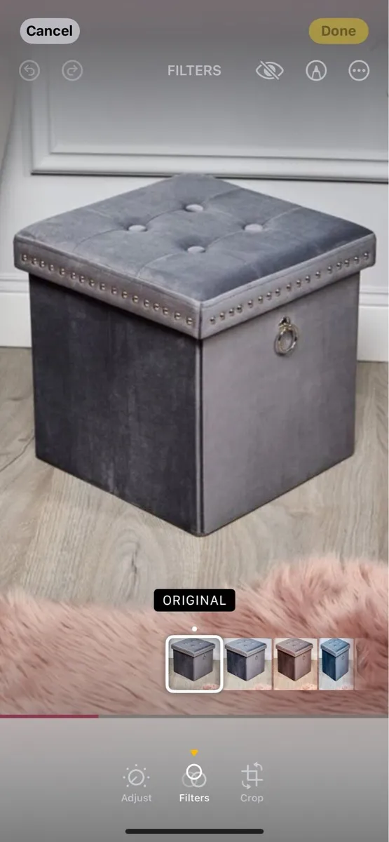 New grey velvet ottoman & new pair of lockors - Image 1