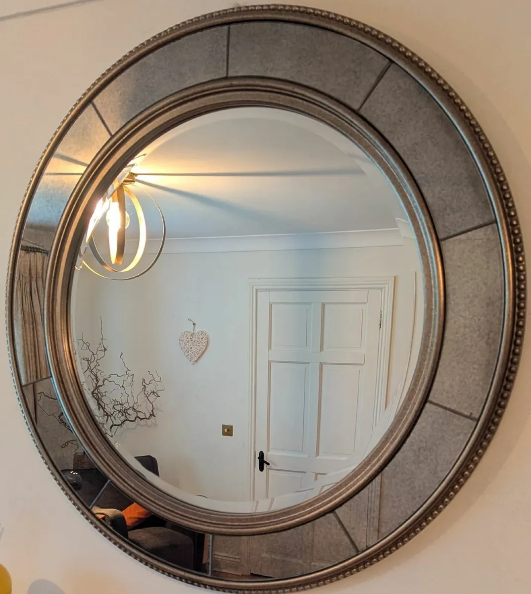 Mirror Beautiful Bevelled antique brass, beaded - Image 3