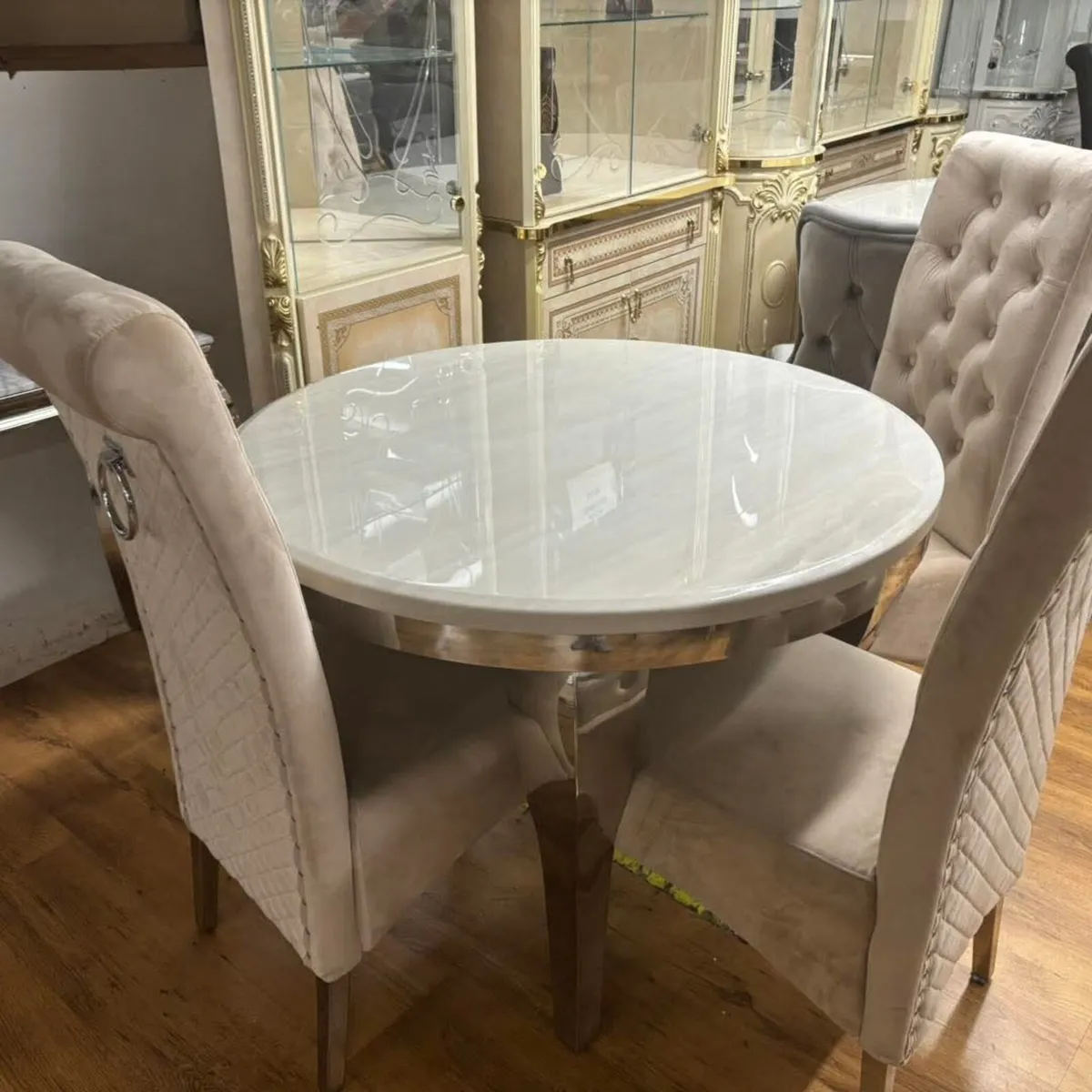 Round Kitchen Dining Table With 4 Chairs - Image 3