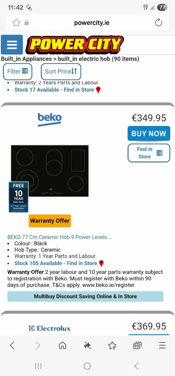 Beko hob - Image 1