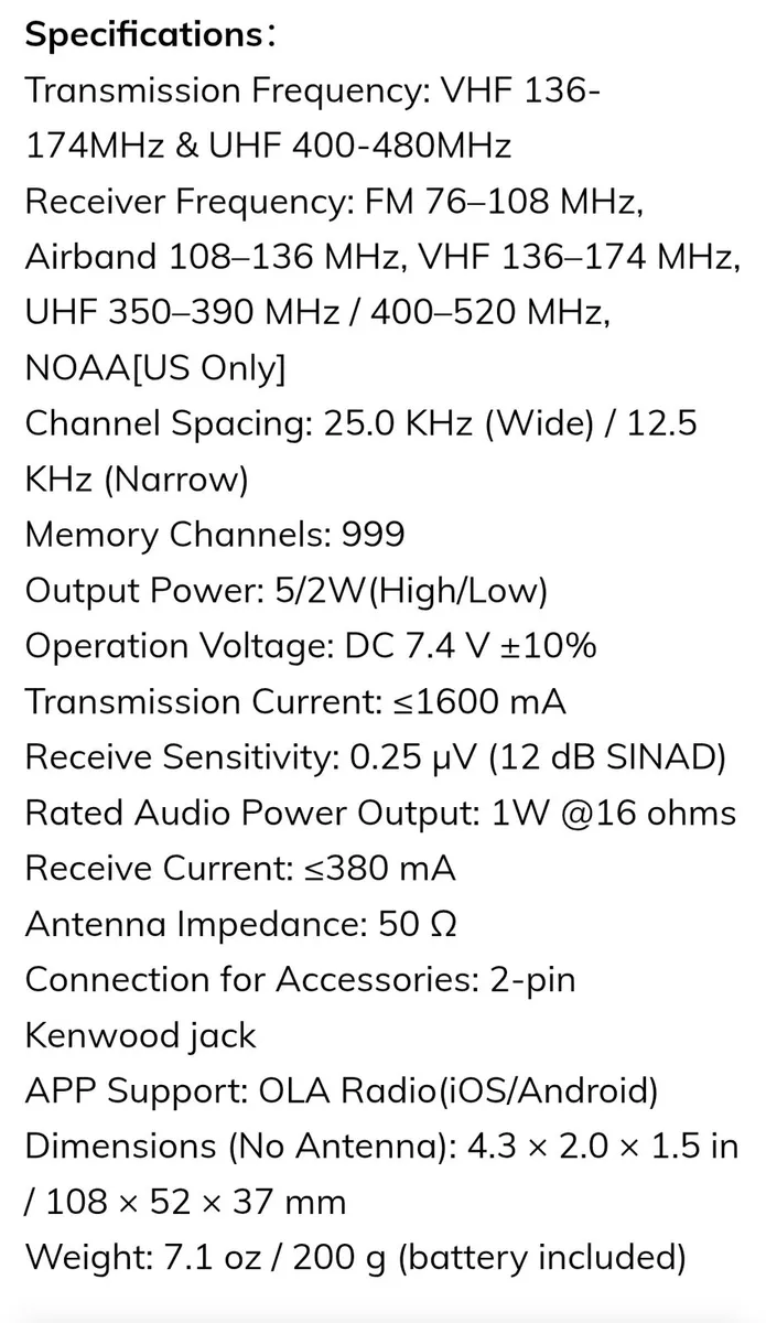 UV-5R MINI* SCANNER/TX AIRBAND MARINE ETC SCANNER - Image 3