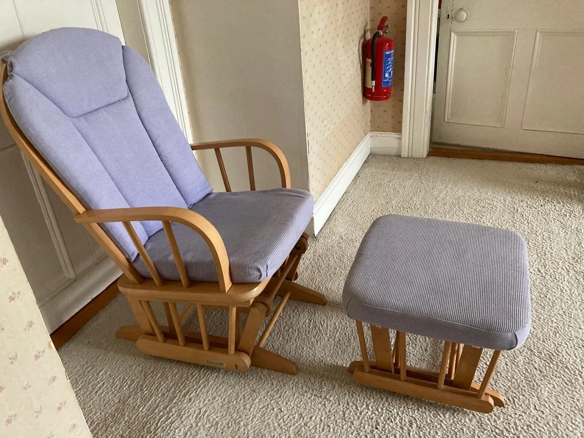 Glider rocking chair & foot stool - Image 1