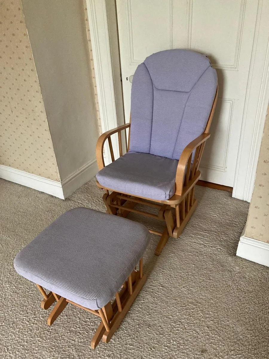 Glider rocking chair & foot stool - Image 2