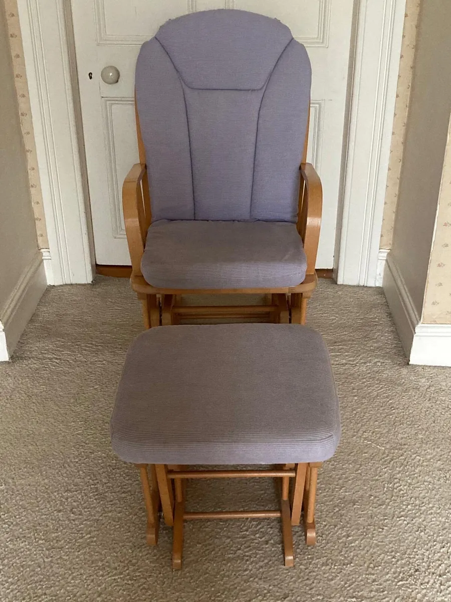 Glider rocking chair & foot stool - Image 3