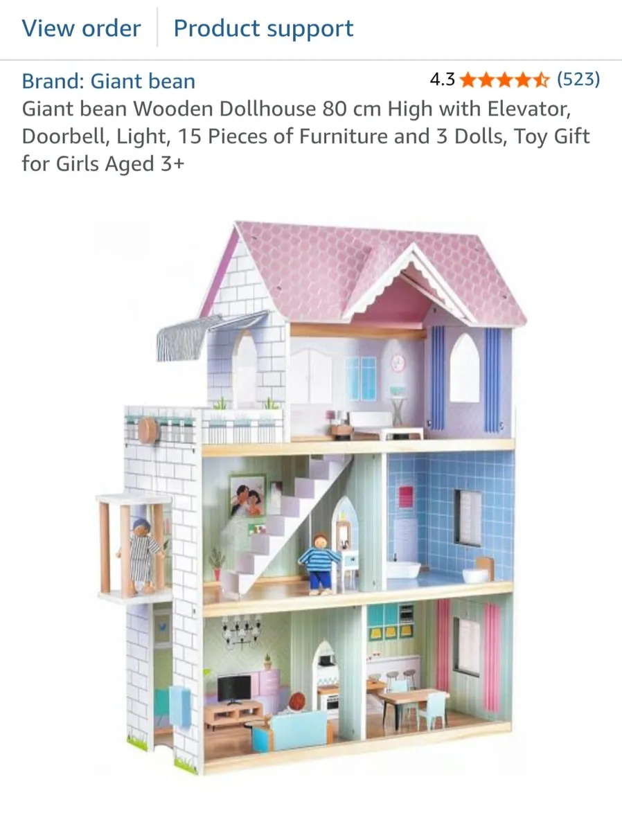 BRAND NEW*** WOODEN DOLL HOUSE IN BOX