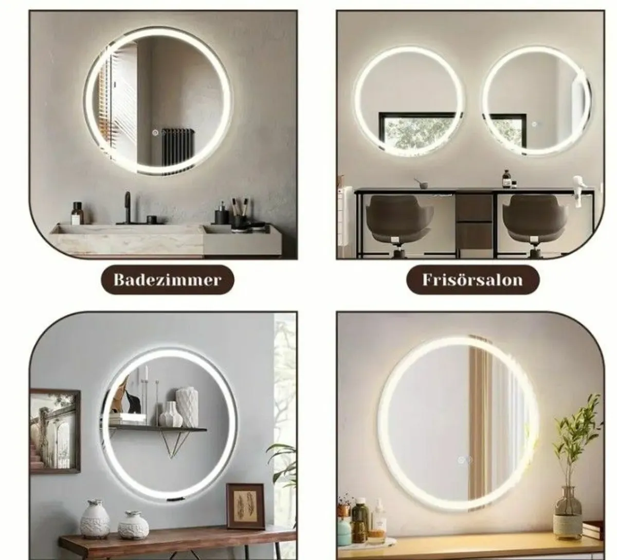 Bathroom Mirror LED Round  Anti Fog - Image 3