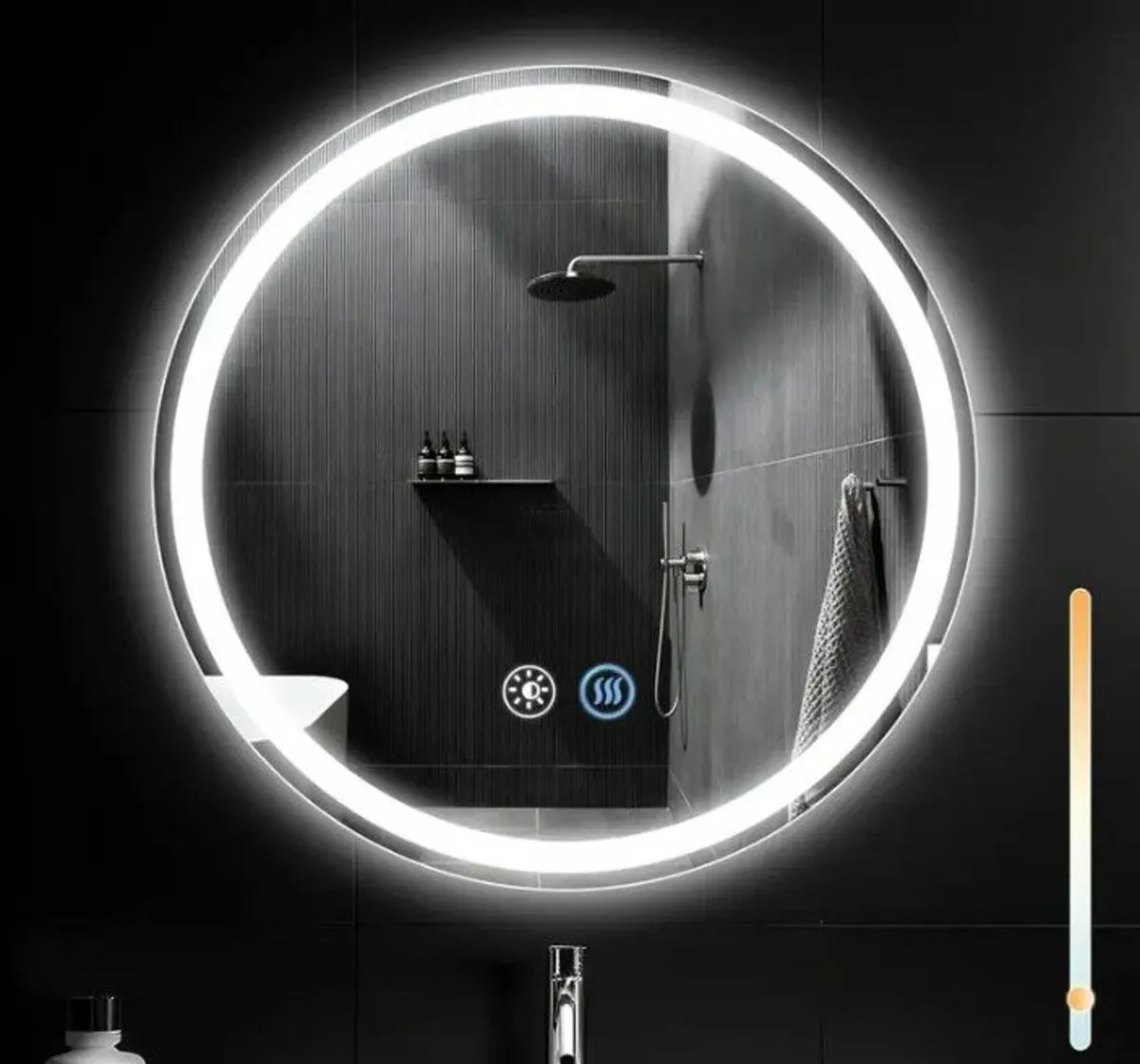 Bathroom Mirror LED Round Anti Fog - Image 2