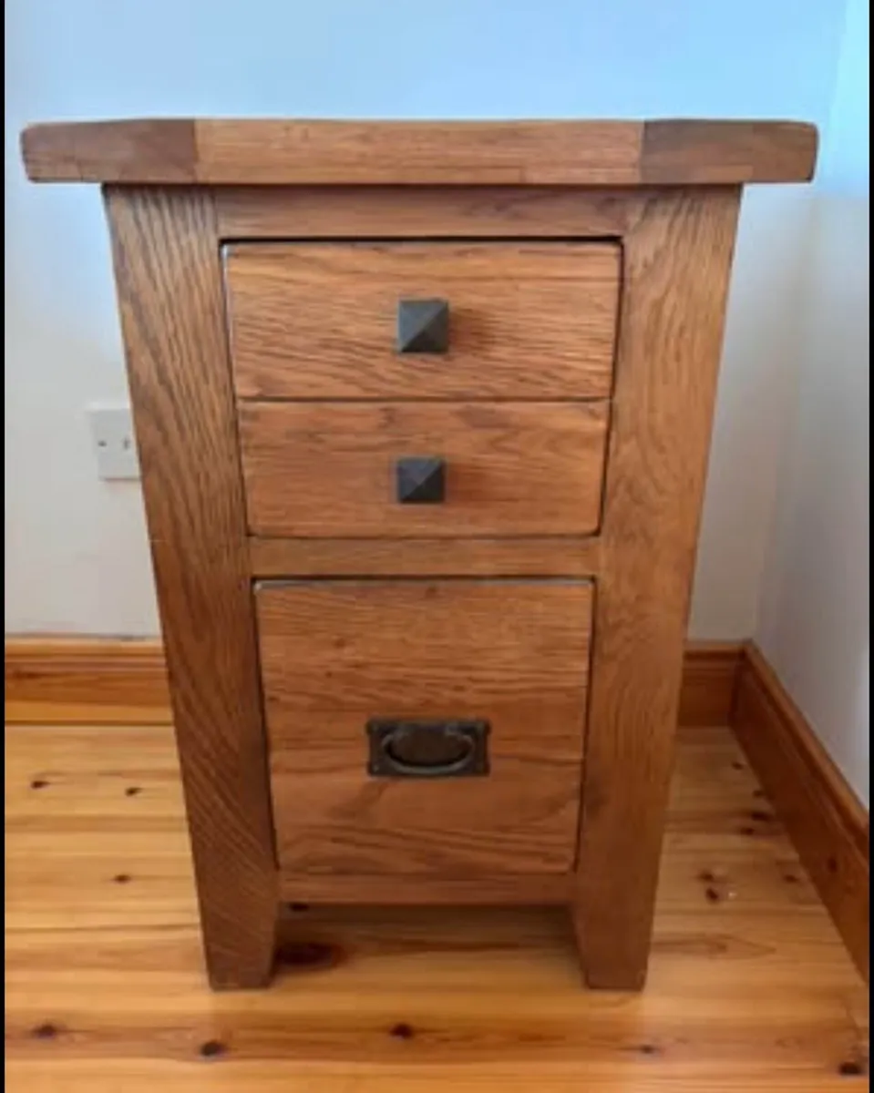 Pair of solid oak bedside cabinets