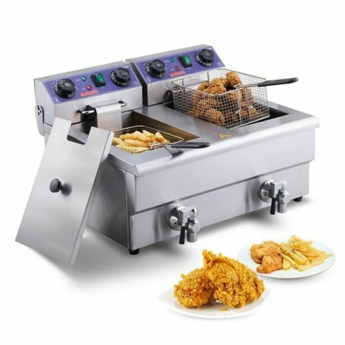 Commercial Electric Deep Fryer, 24L 5000W with Dua - Image 1