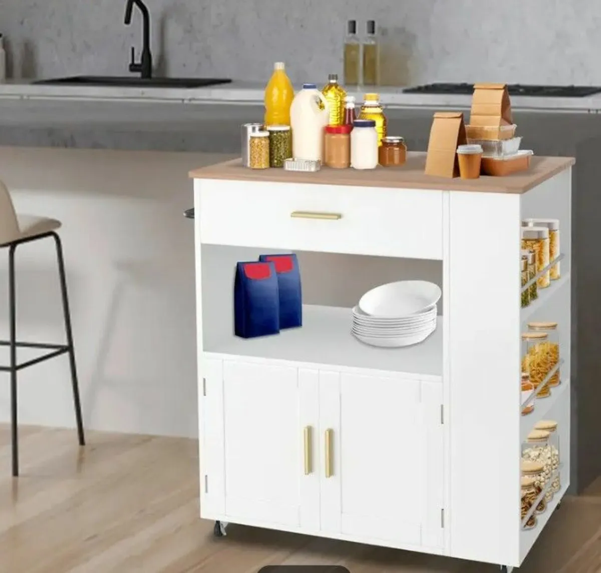 Kitchen Trolley Cabinet on Wheels - Image 1