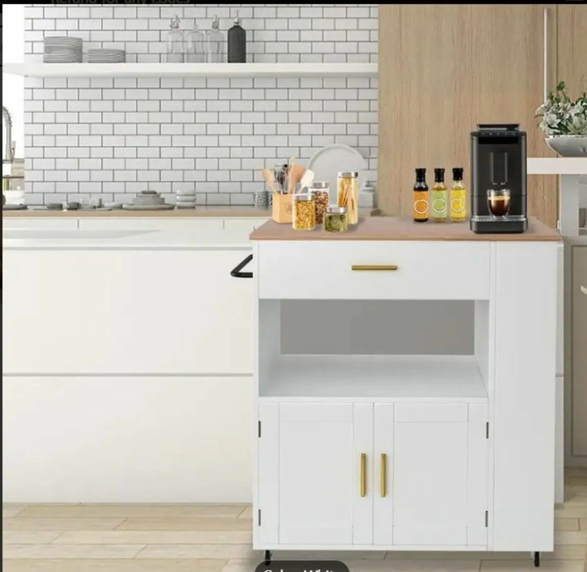 Kitchen Trolley Cabinet on Wheels - Image 3