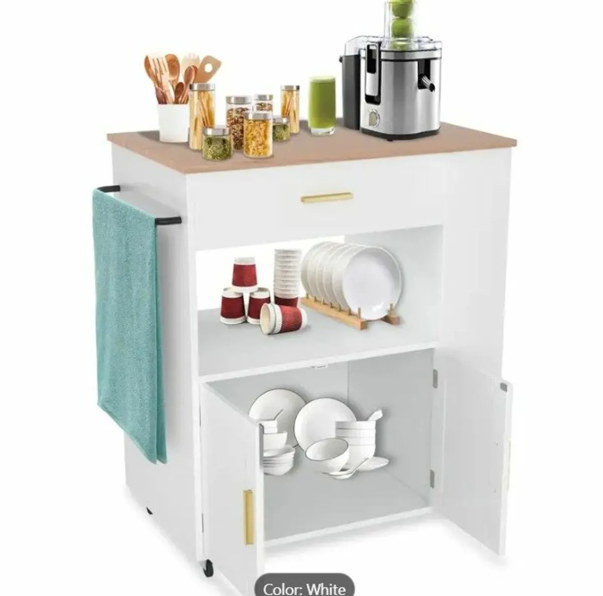 Kitchen Trolley Cabinet on Wheels - Image 4