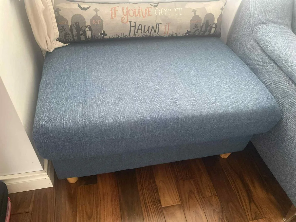3 seater couch with armchair and footstool - Image 3