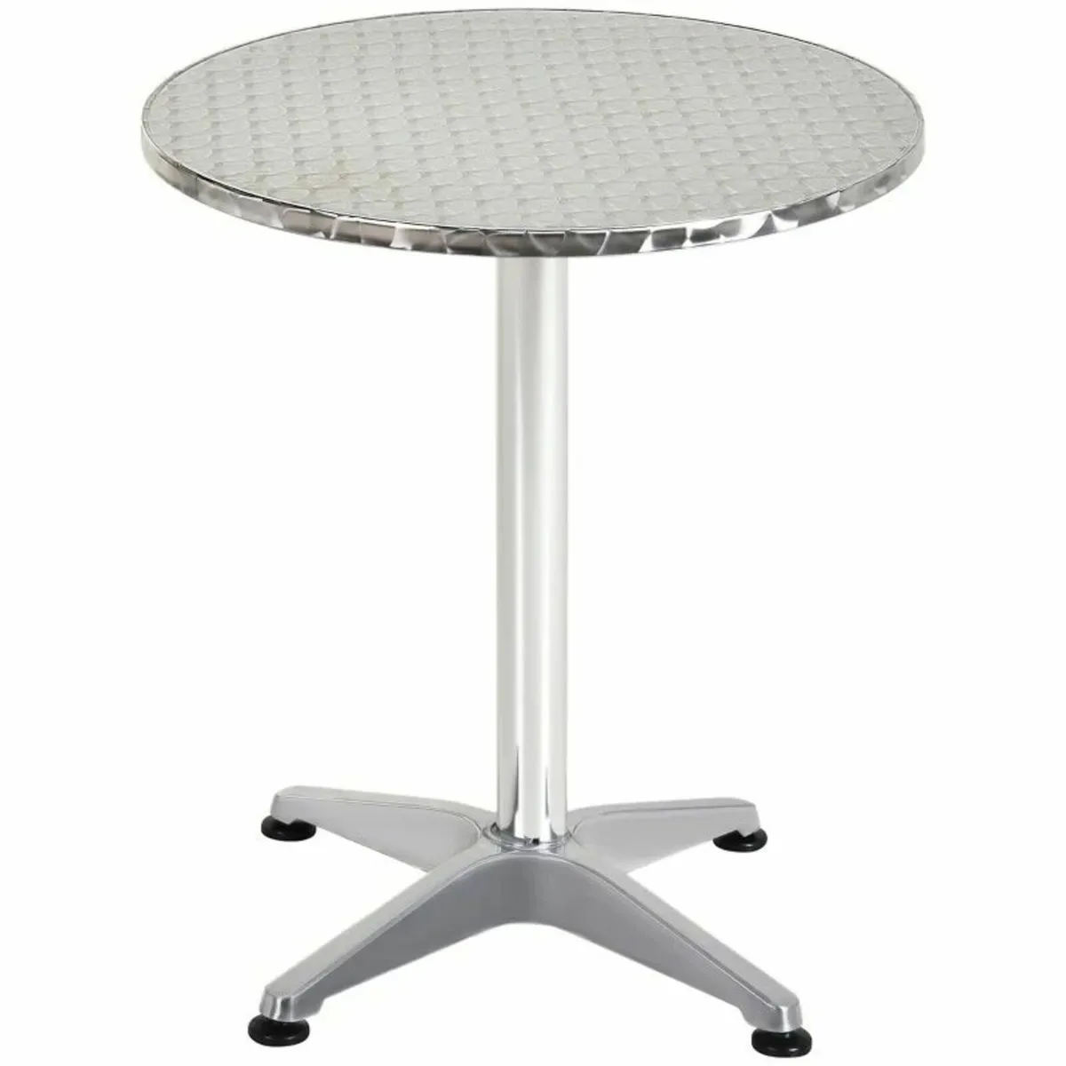 Cafe Bistro Restaurant Table Adjustable Silver - Image 1