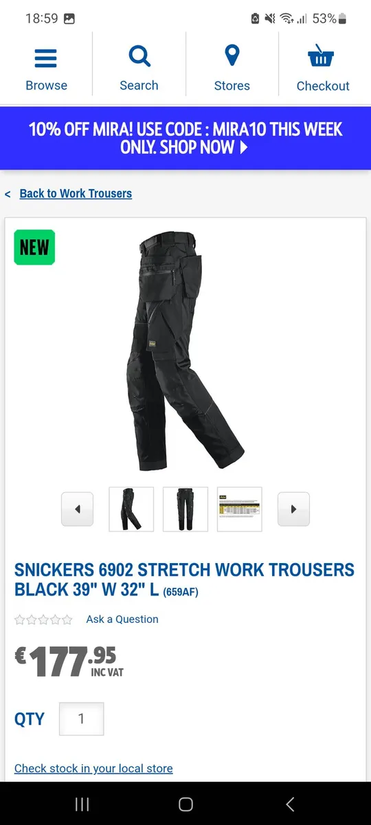 Snickers 6902 FlexiWork Trousers - Image 3
