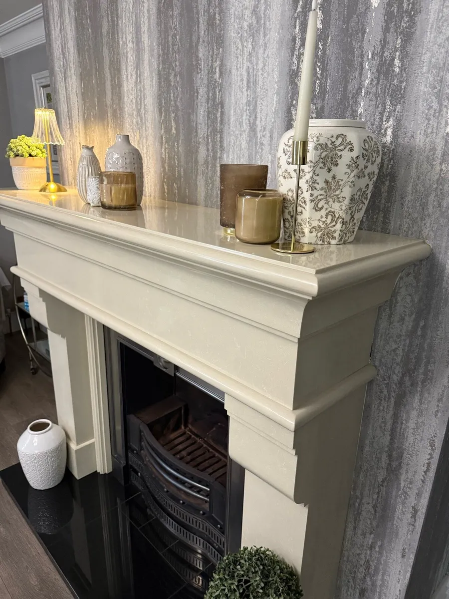 Marble Fireplace Complete - Image 2