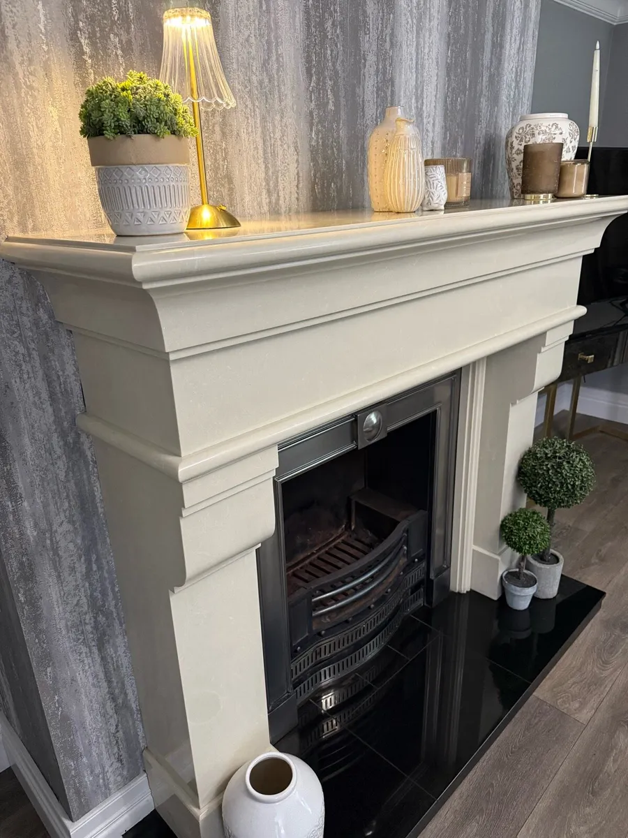 Marble Fireplace Complete - Image 4