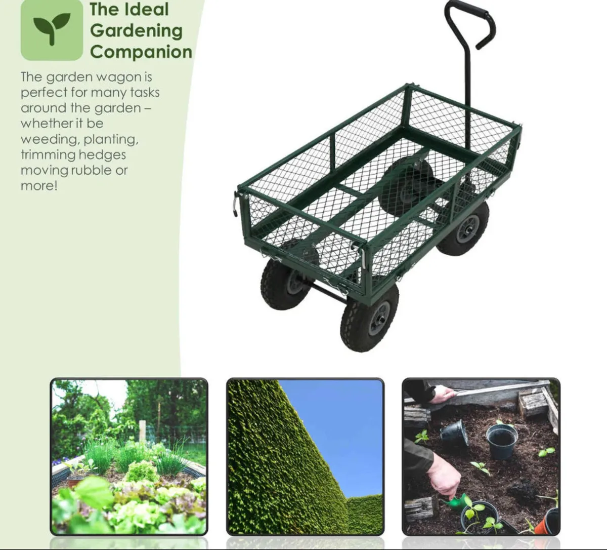 NEW Heavy Duty Metal Garden Cart Trolley - Image 4