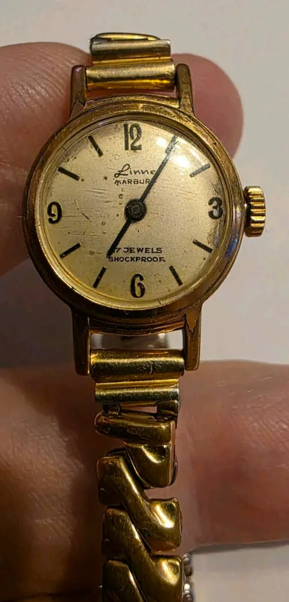German gold plated ladies wristwatch - Image 1
