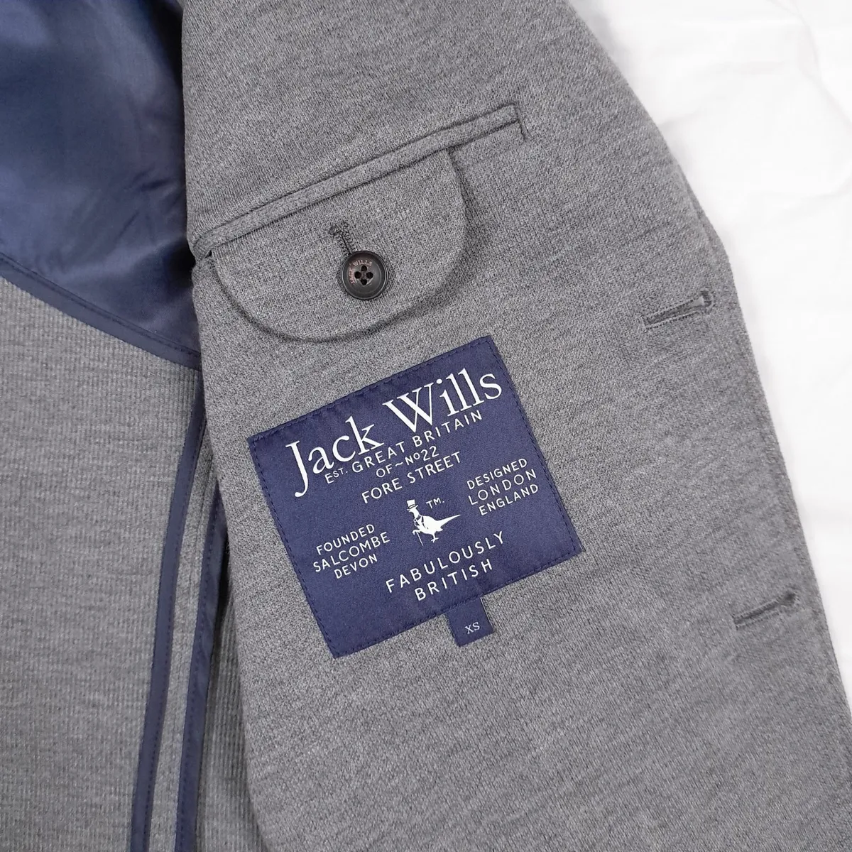 Jack Wills Grey Suit Blazer Mens Size XS - Image 4