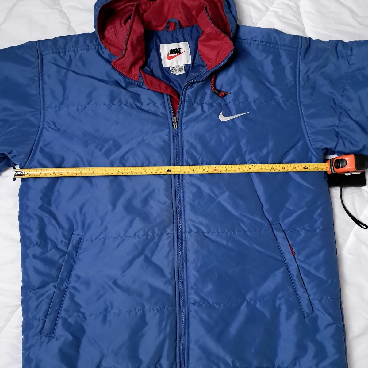 Nike Vintage 90s Blue Spellout Puffer Jacket M/L - Image 3