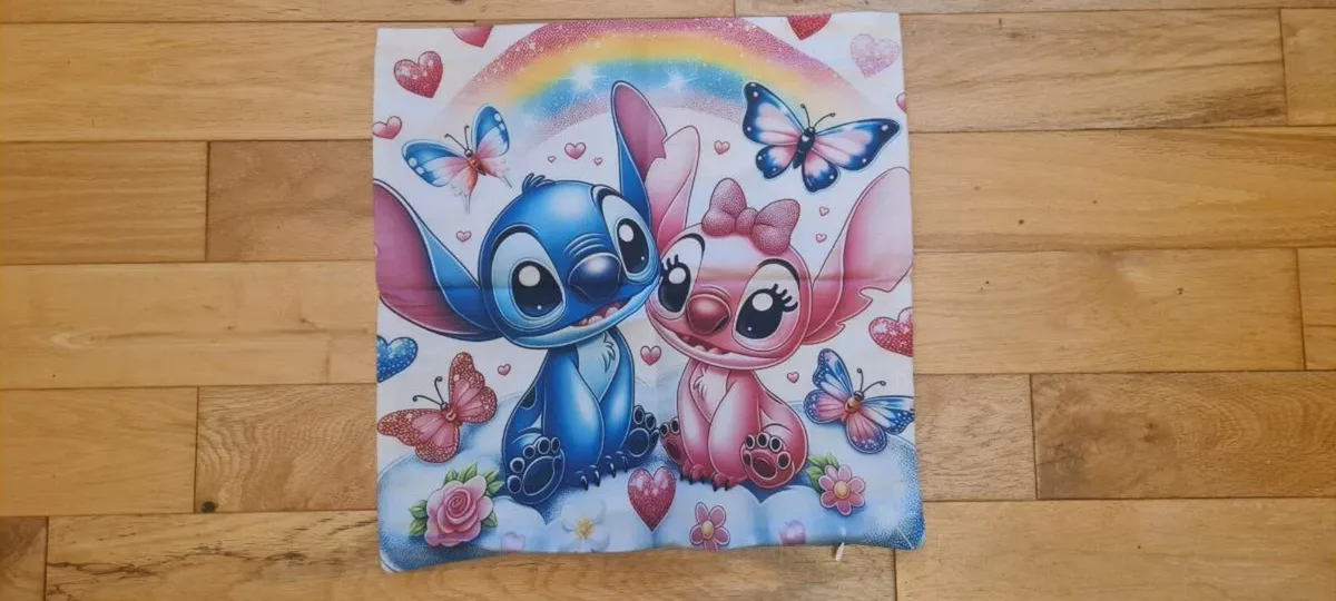 Angel and stitch cushion cover