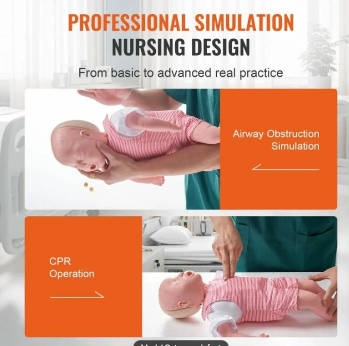 Infant CPR Training Manikin, Doll Heimlich Maneuve - Image 2