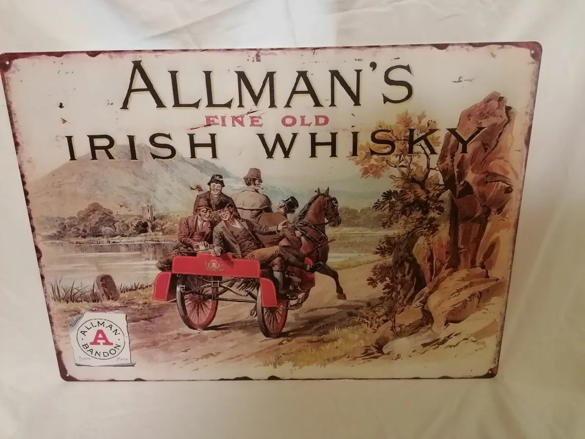 Vintage Style Allman's Whiskey Bandon Metal Sign - Image 2
