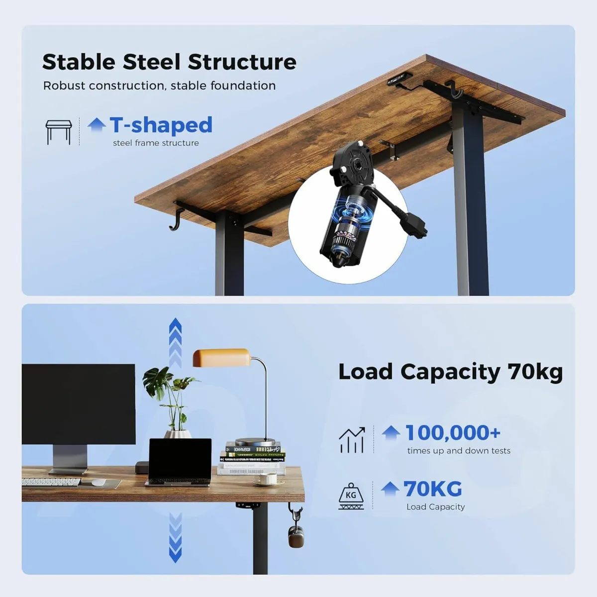 Electric Standing Desk 120x60cm Height Adjustable - Image 2