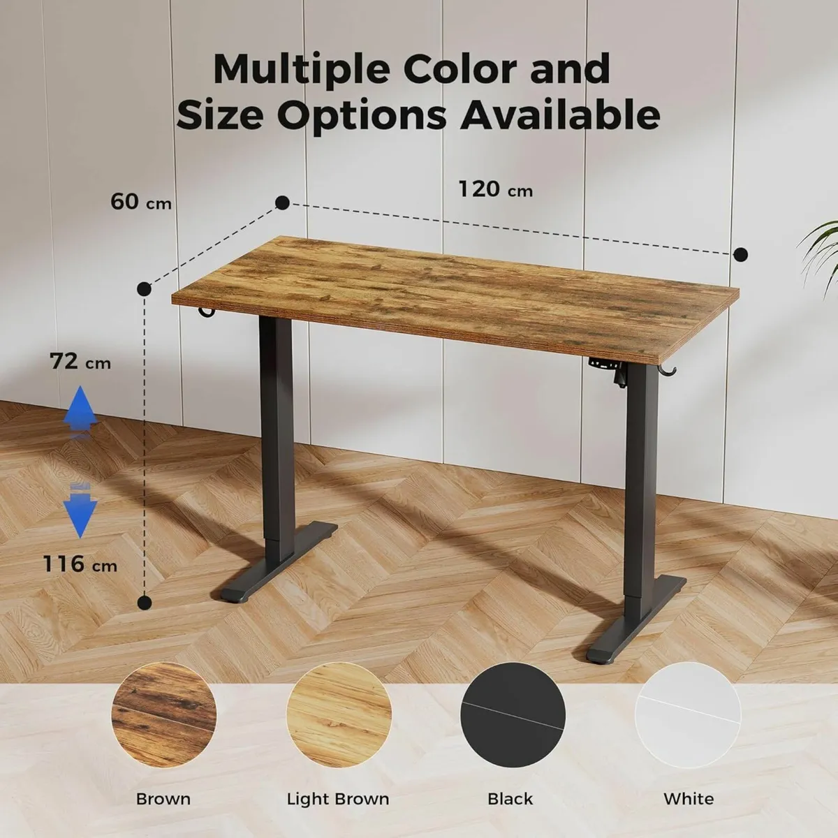 Electric Standing Desk 120x60cm Height Adjustable - Image 3