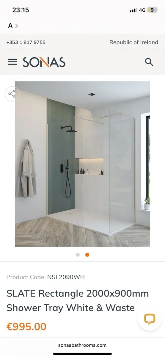 White slate shower tray - Image 1