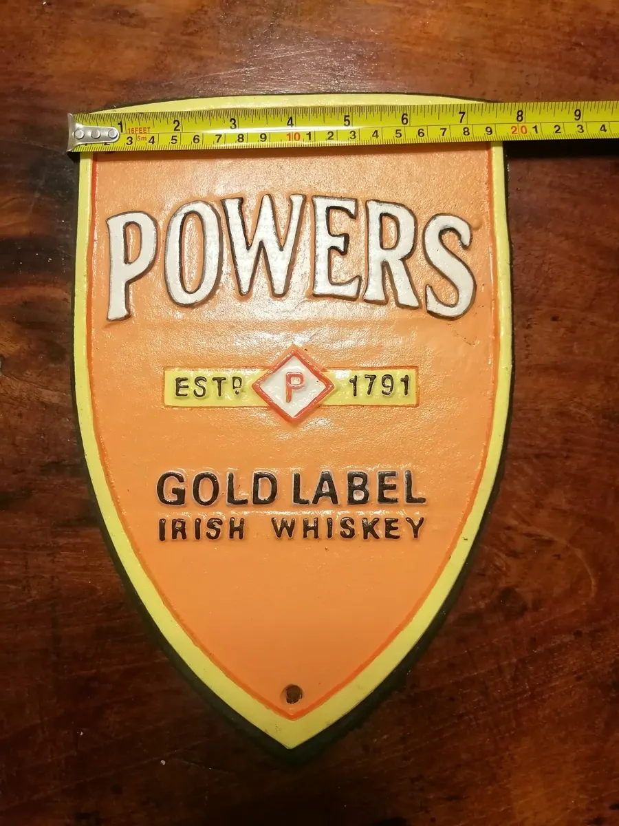 Cast Iron Power's Whiskey Crest Hand-Painted - Image 2
