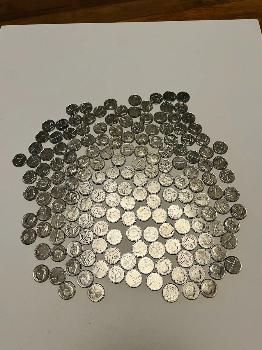 Belgium 1 Franc Coins. Approximately 150. 1990s - Image 1