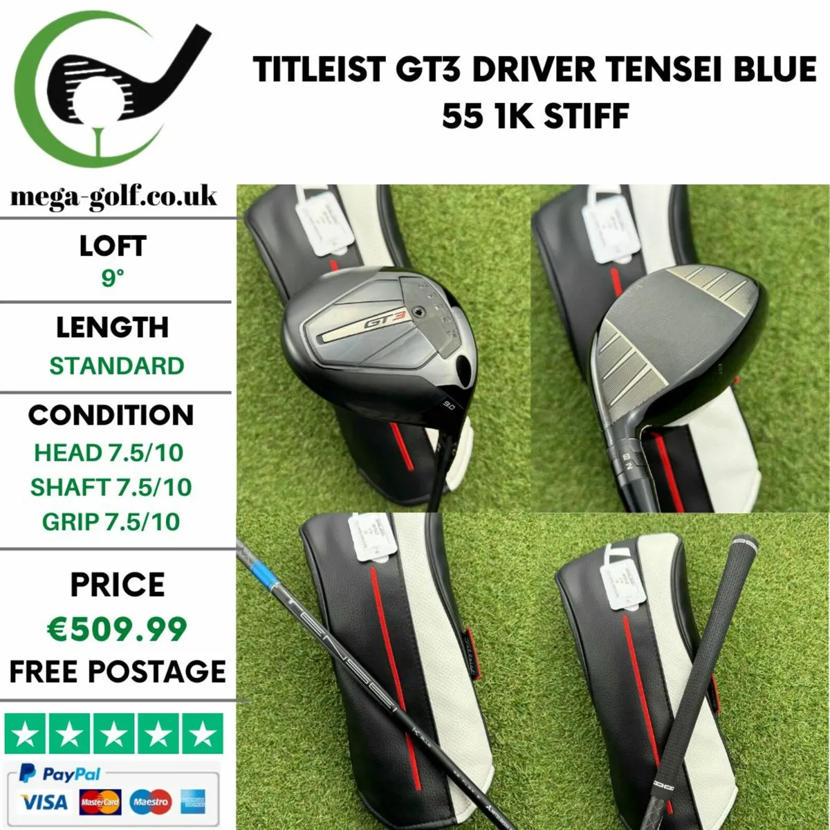 Titleist GT3 Driver / 9° / Tensei Blue 55 1K Stiff - Image 1