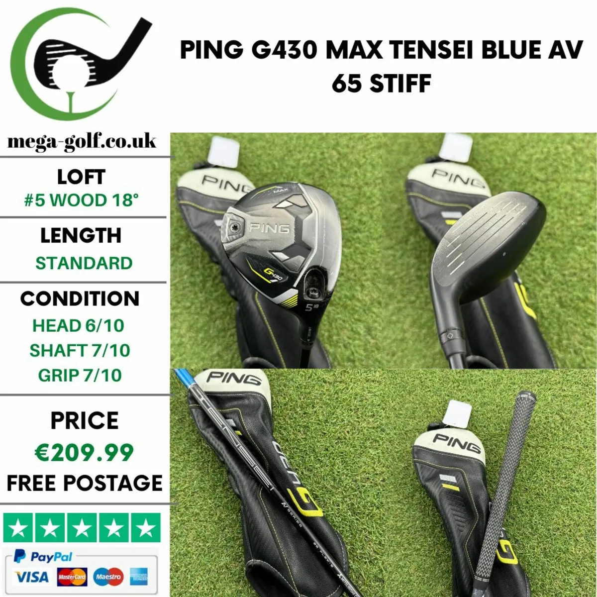 Ping G430 Max #5 Wood 18° /Tensei Blue Av 65 Stiff - Image 1