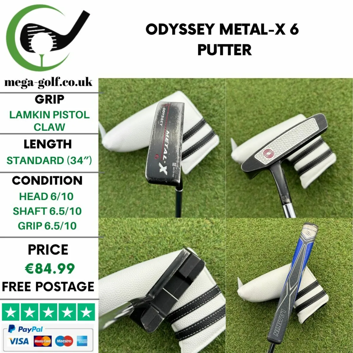 Odyssey Metal-X 6 Putter / 34″ - Image 1
