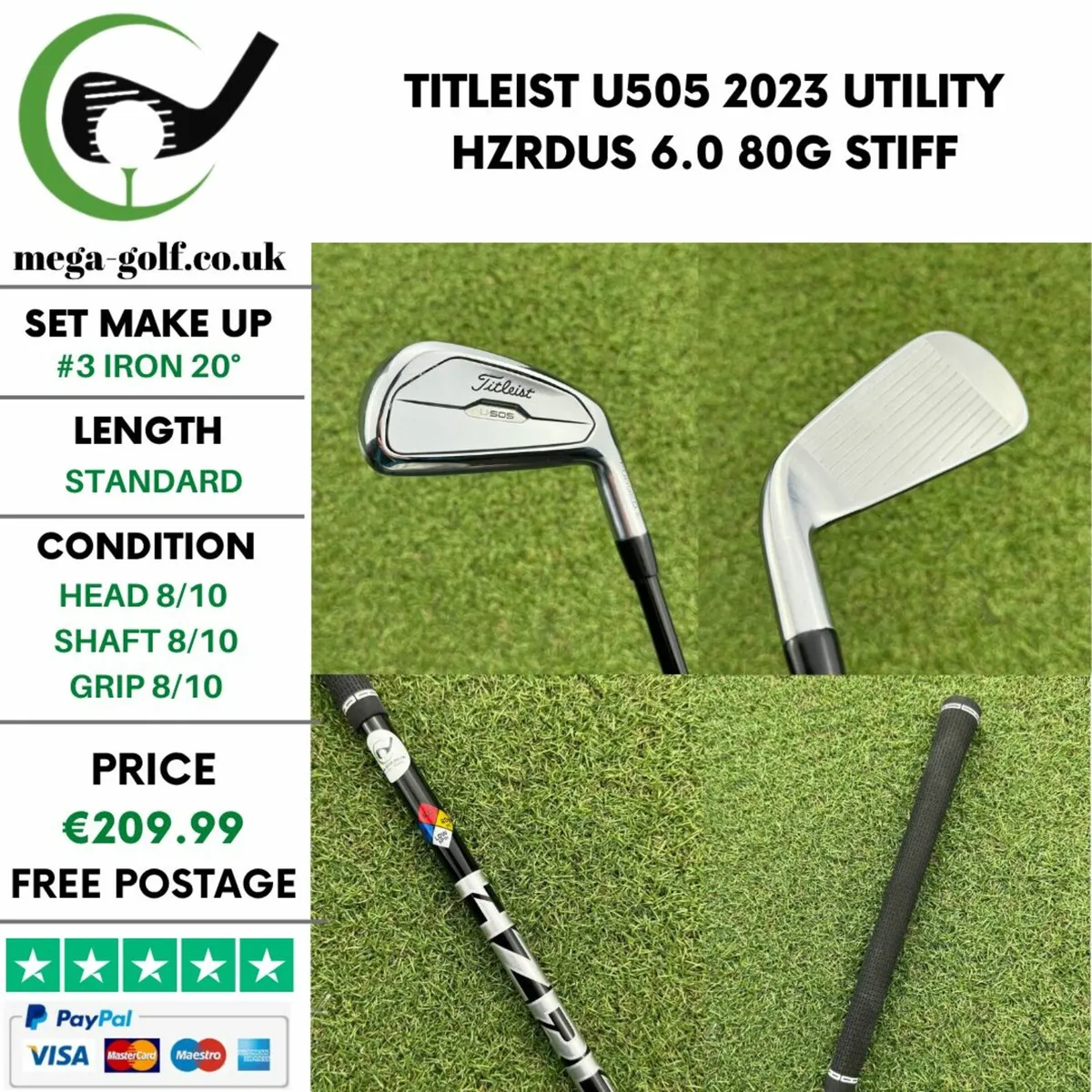 Titleist U505 2023 Utility #3 Iron 20° / Stiff - Image 1