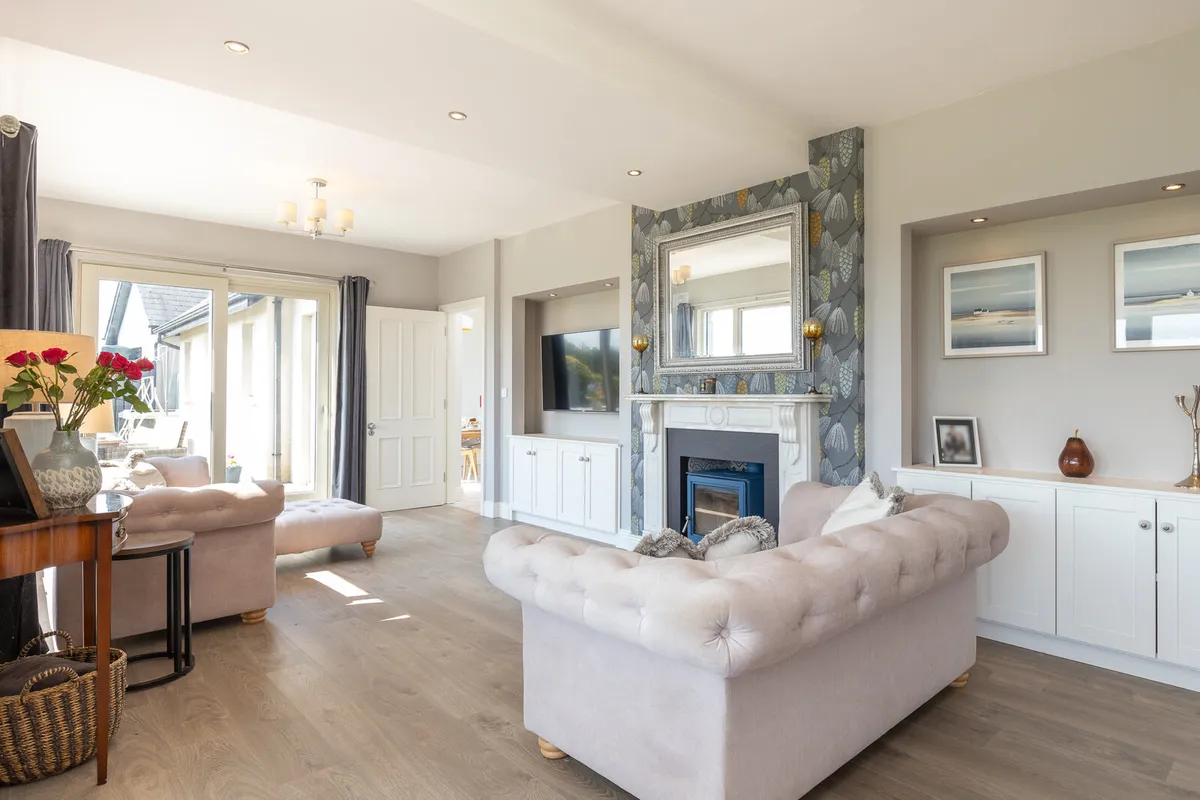 Chesterfield style Sofa and Footstool - Image 3