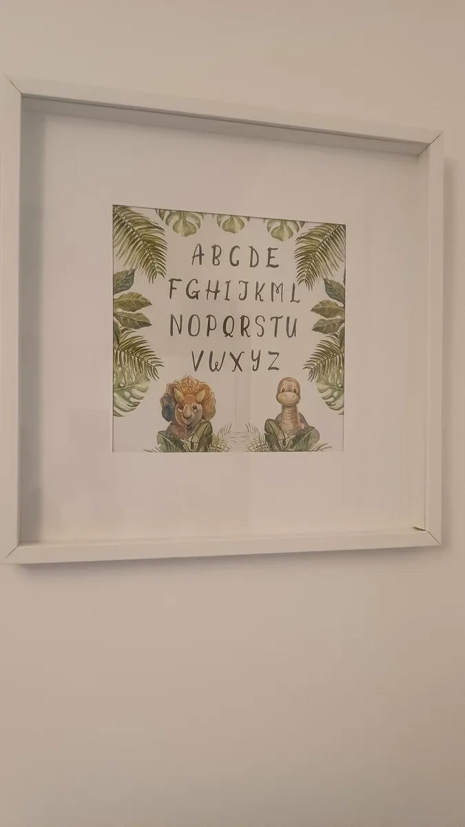 Dinosaur kids wall print and frame for bedroom
