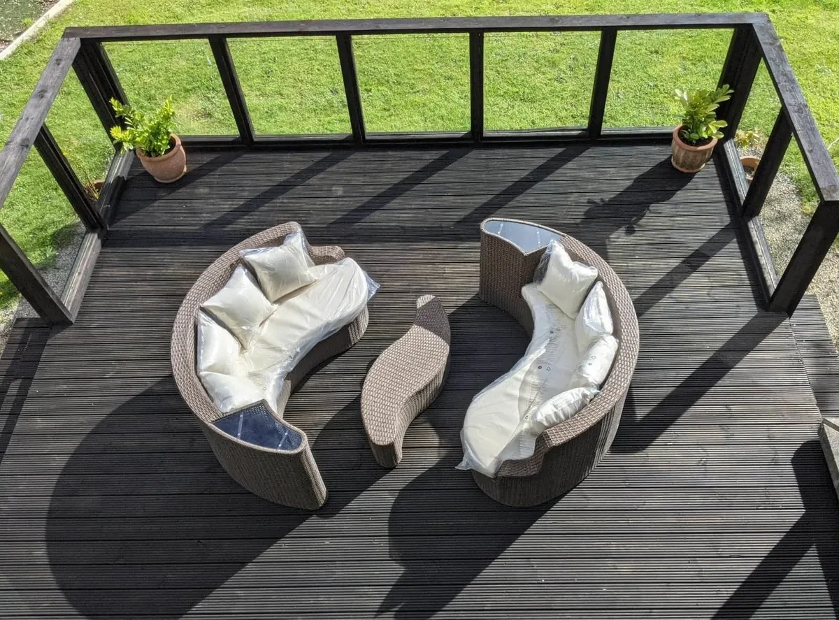 Outdoor garden rattan furniture round daybed - Image 3