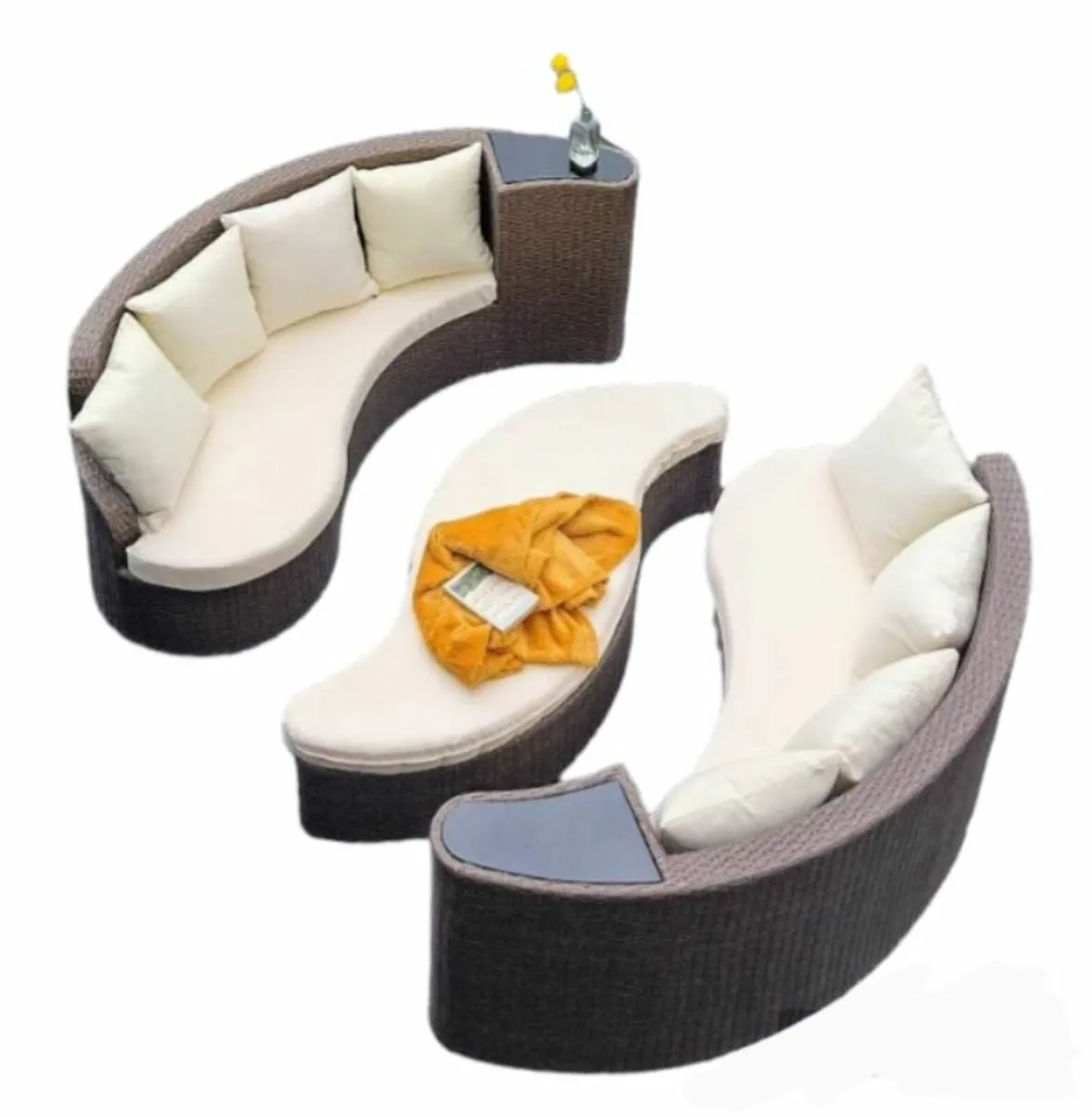 Outdoor garden rattan furniture round daybed - Image 4
