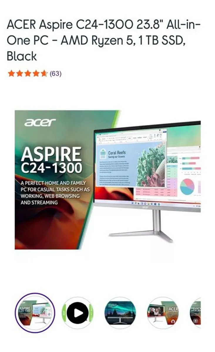 New boxed unopened ACER Inspire C24 -1300 All in one PC