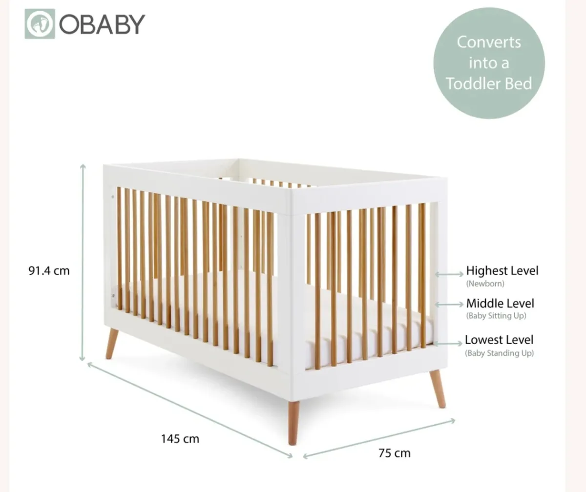 Cot bed toddler bed - Image 3