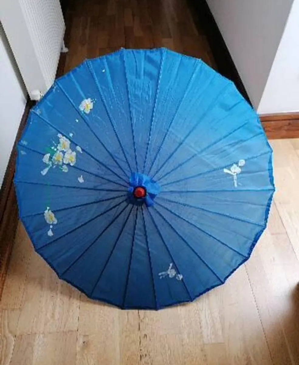 Vintage Rice Paper Umbrella - Image 1