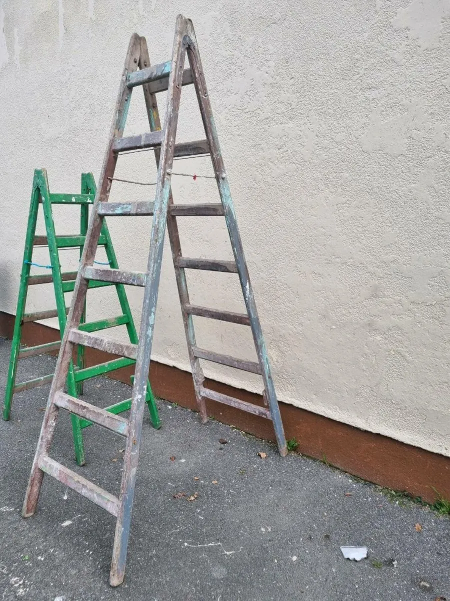 X2 wooden ladders - Image 2