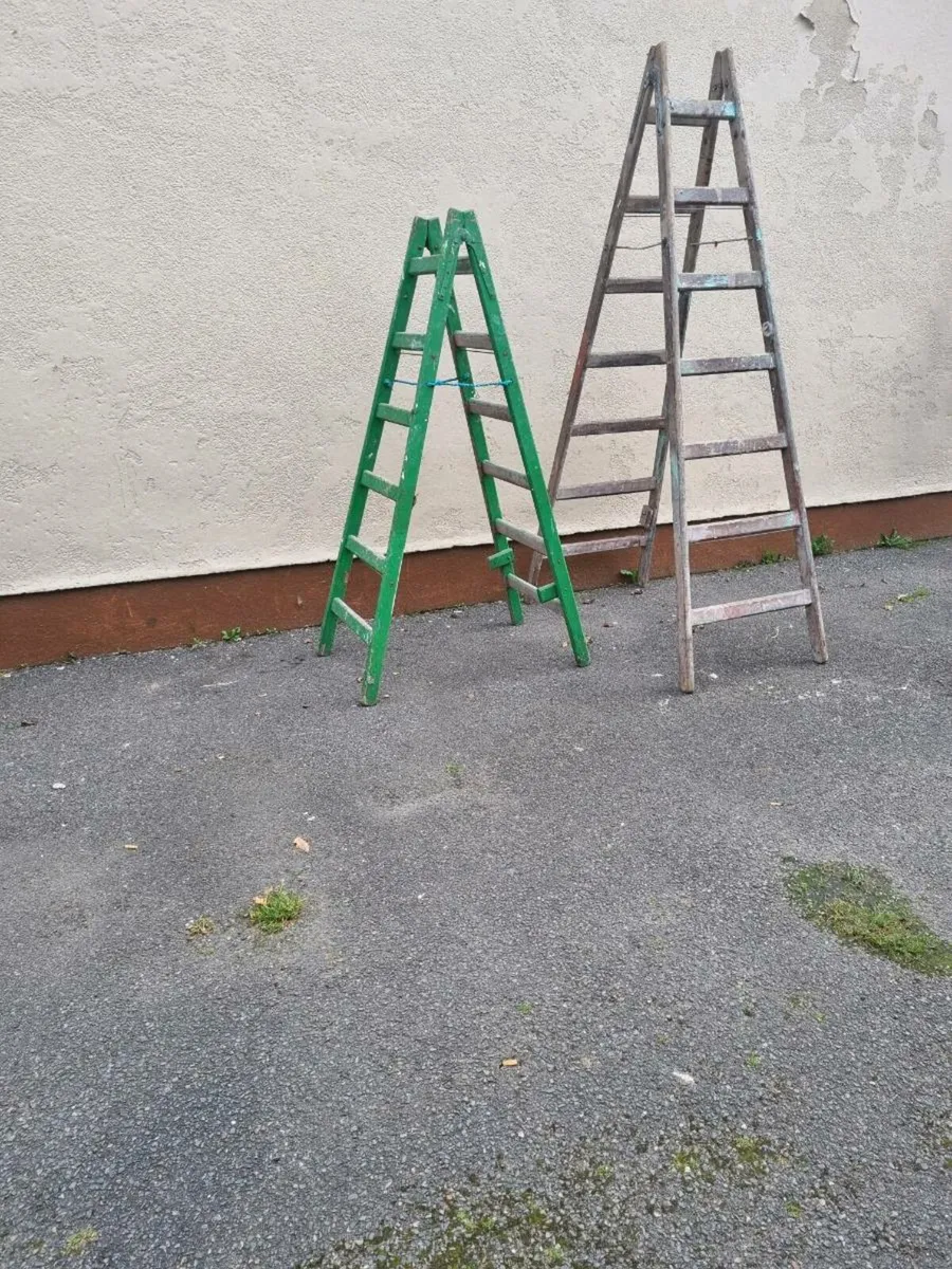 X2 wooden ladders - Image 3