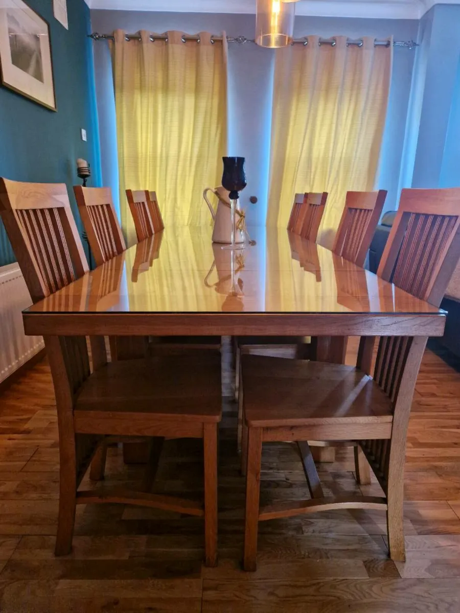 Solid Oak extendable Dining Table & Eight Chairs! - Image 1