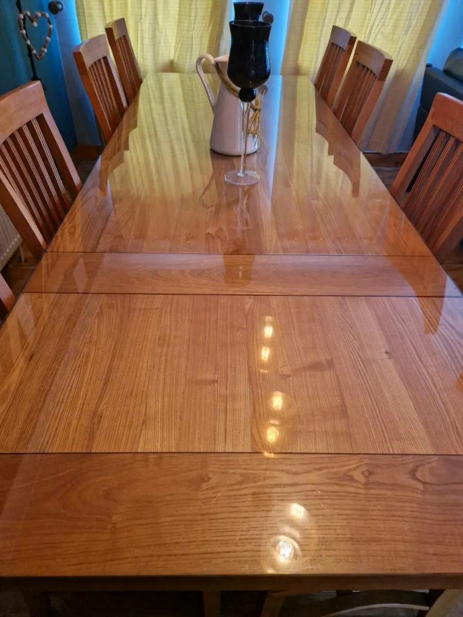 Solid Oak extendable Dining Table & Eight Chairs! - Image 2