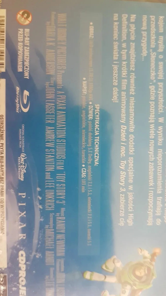 Blu Ray Disc Toy Story 2 Toy Story 3 New - Image 3