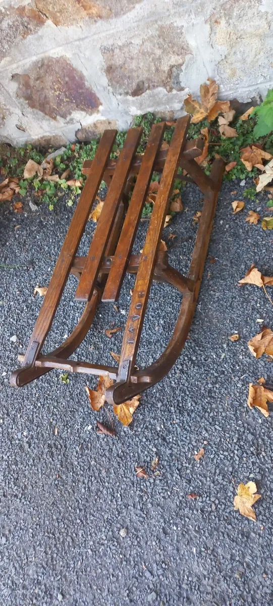 antique wooden winter snow sleigh - Image 1